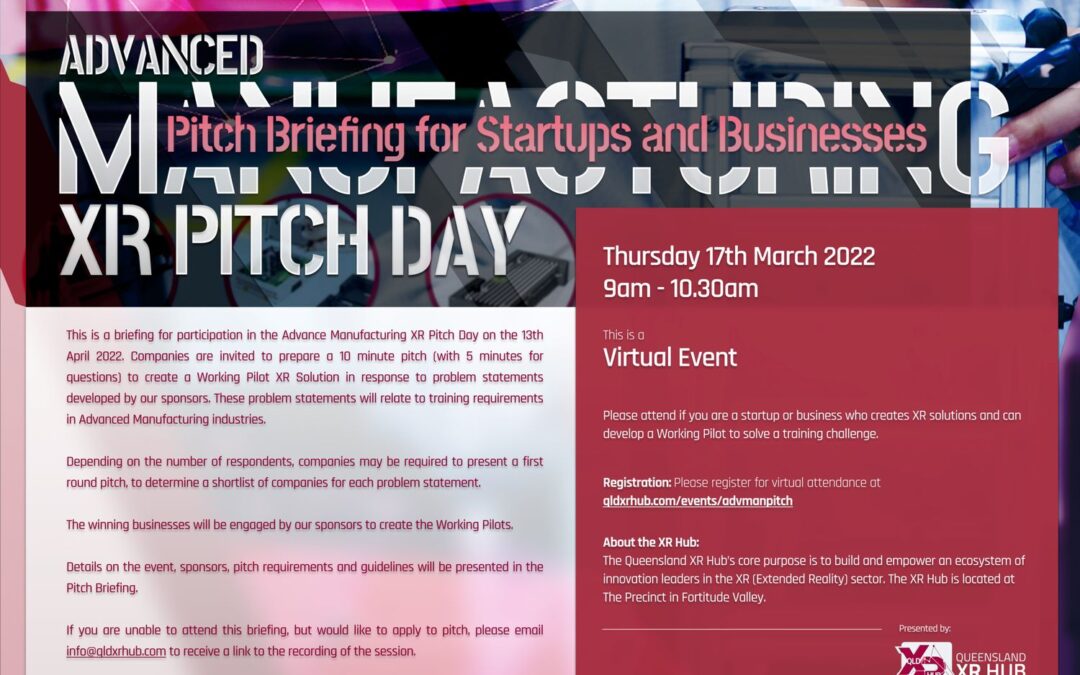 Advanced Manufacturing XR Pitch Day – Pitch Briefing